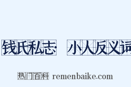 钱氏私志·小人反义词是什么意思的图片